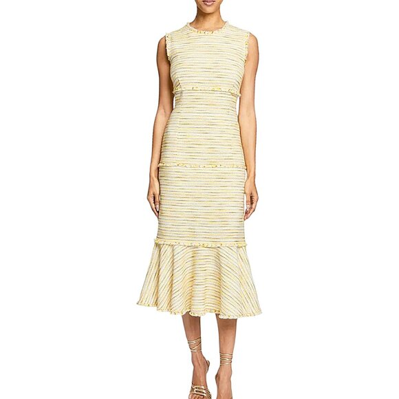 NWT Santorelli Andi Tweed Midi Sheath Dress Sleeveless Office/Cocktail - 12 (48)
